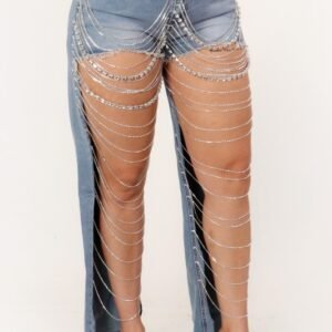 Home RIPPED JEANS WITH CHAINS